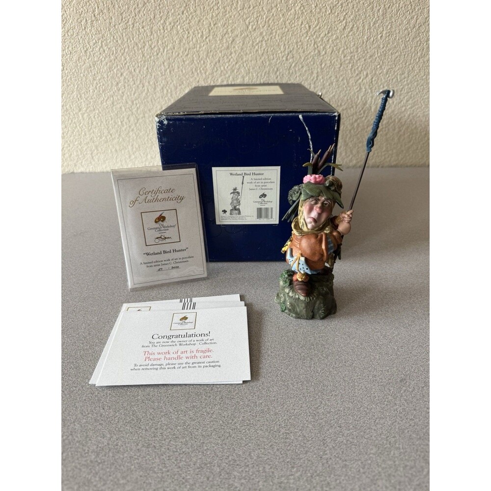 James C. Christensen Wetland Bird Hunter Porcelain Figurine #47/3000 Box & COA